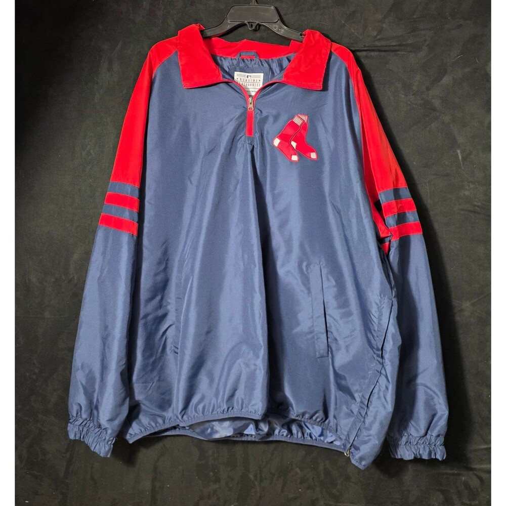 Vintage Boston Red Sox Pullover Windbreaker Jacket 3XL Blue Red MLB